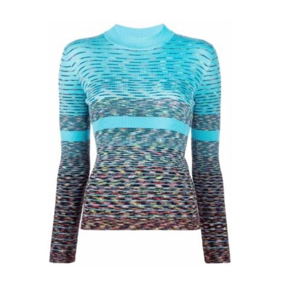 M Missoni Collection patterned intarsia-knit wool blend Sky sweater size 38/ US2 - Picture 2 of 14